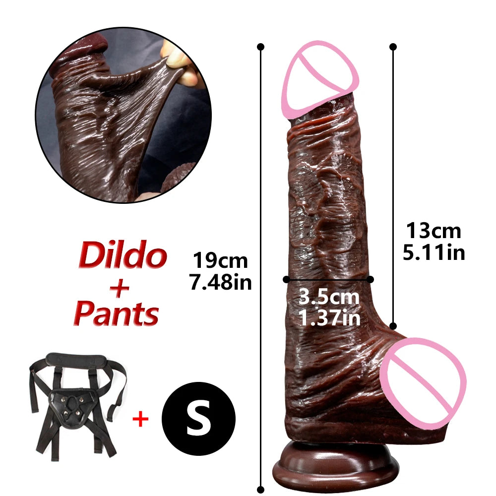 8.5in Realistic Penis for Women Foreskin Move Big Dick Huge Suction Cup Dildo Female Masturbator Adult Sex Toys Anal Stimulation