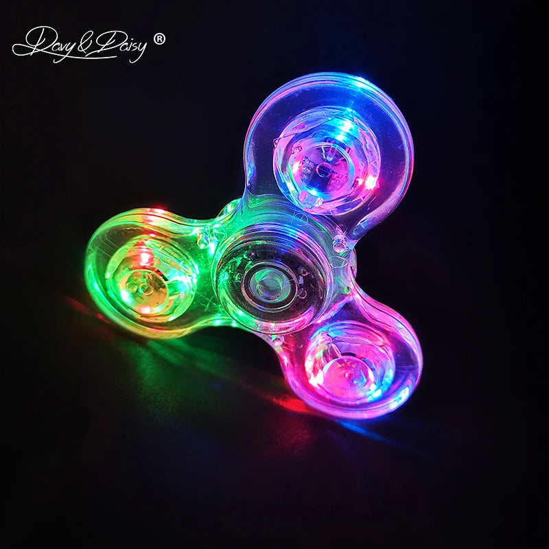 DAVYDAISY LED Light Fidget Spinner Butt Plug Novel Anal Toy For Couples Sexy Stainless Anal Plug Tail Plug Adult Sex Toy AC126