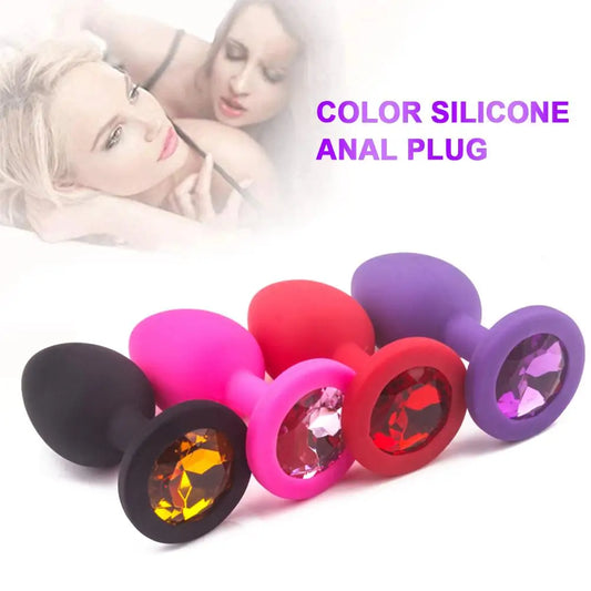 3D Faux Diamond Silicone Butt Anal Plug Masturbation Couple Flirting Sex Toy Masturbation Tool Sex Toys BDSM