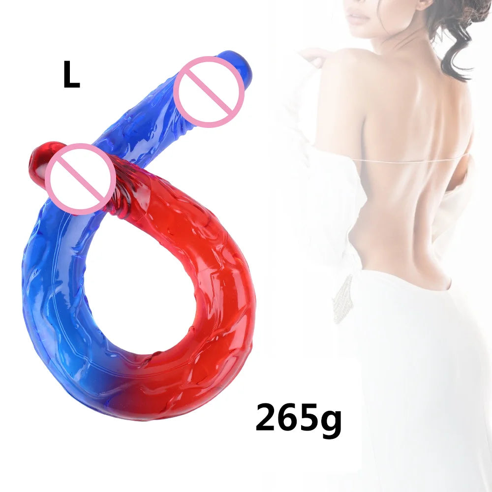 Double Ended Realistic Dildo Flexible Dildos Long Dong for Double Sided Anal Play G-spot Stimulator Sex Toys for Women Couple