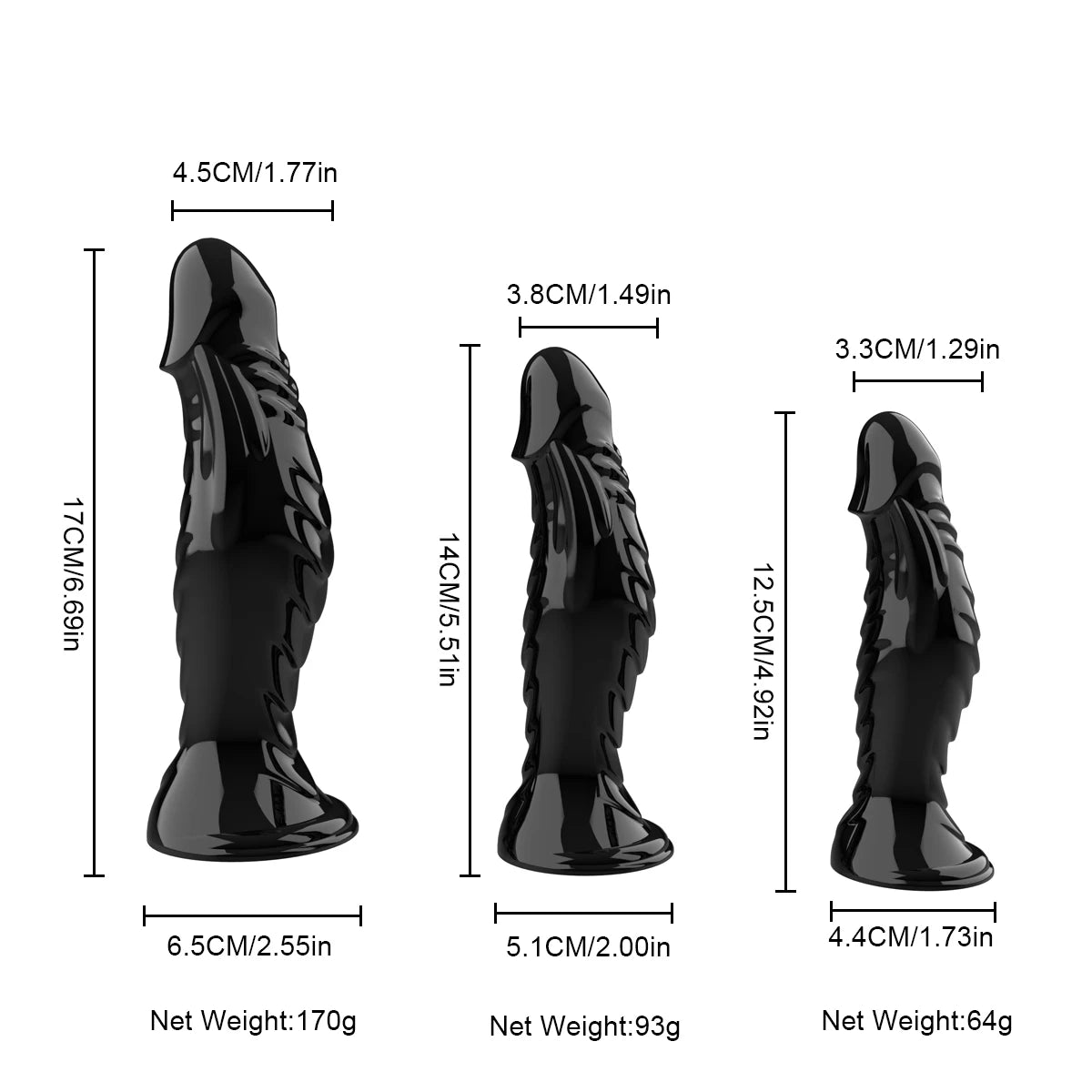 Realistic Dildo Rubber TPR Adult Toys, Unique Ribbed Monster Dildos with Strong Suction Cup Dildo Anal Sex Toy for Couples