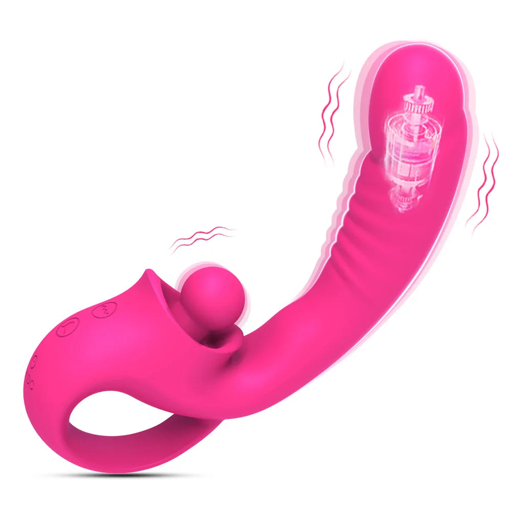 Dildo Vibrator For Women Tongue Vibro Licking Machine Clitoris Stimulator G-Spot Wand Female Clit Sucker Masturbator Sex Toys