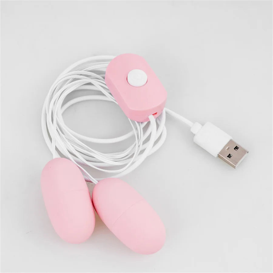 Vibrators USB Double Vibrating Egg Clitoris Stimulator Vagina Massage Vibrator Bullet Female Masturbators Sex Toys For Woman 18