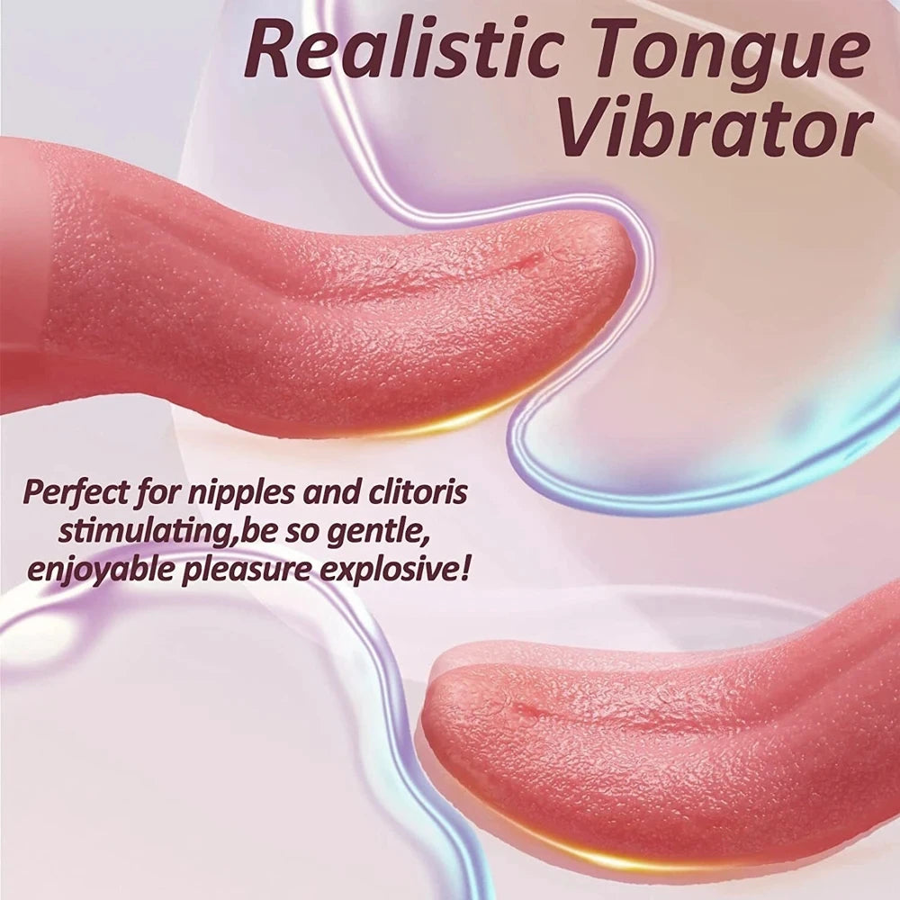 Mini vibrador realista para lamer la lengua, juguete sexual con calefacción para mujeres, estimulador de clítoris, punto G, pezón, masturbador femenino, juguetes sexuales