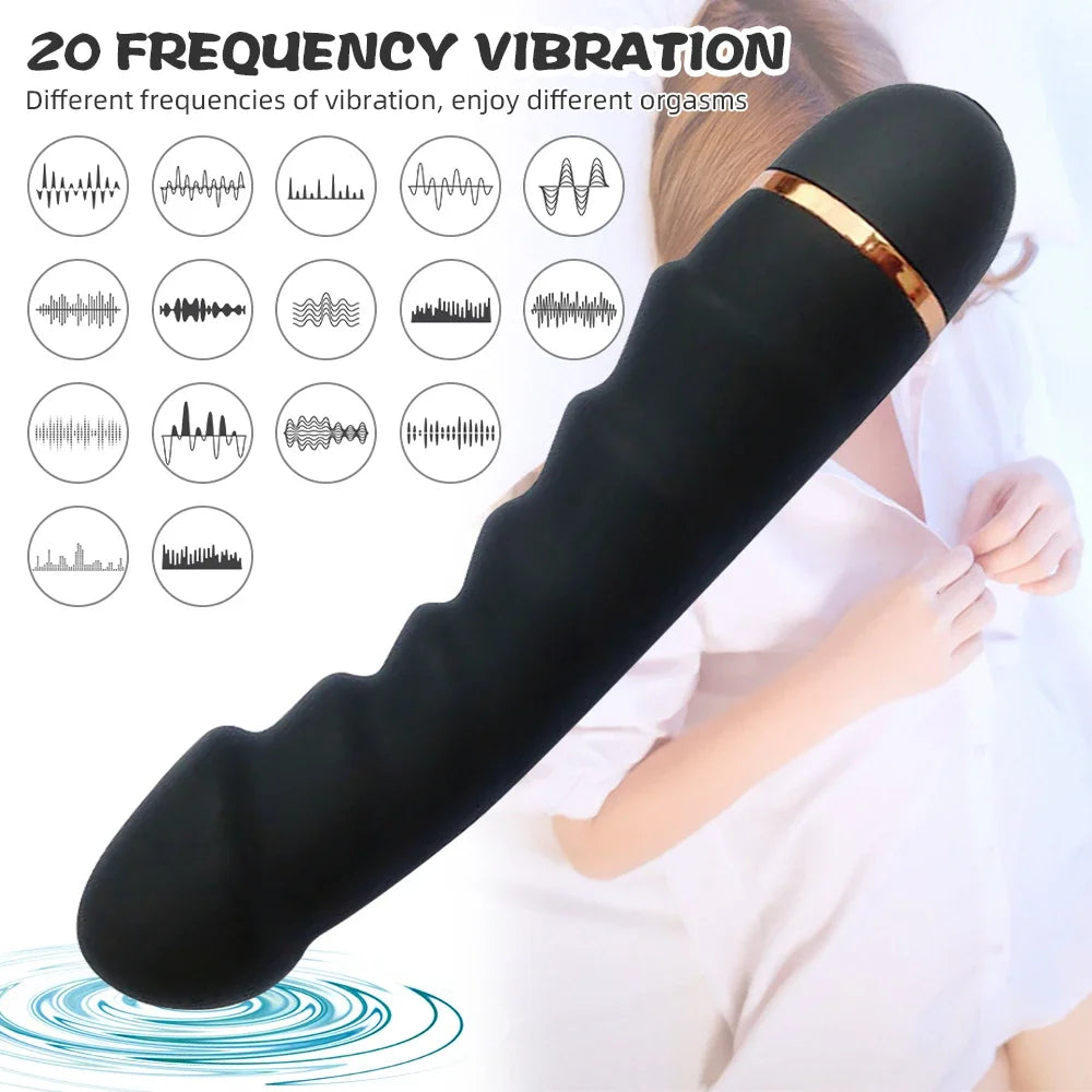 20 Modes Vibrator Soft Silicone Dildo Realistic Penis Strong Motor G-spot Clitoral Stimulator Female Masturbator Adult Sex Toys