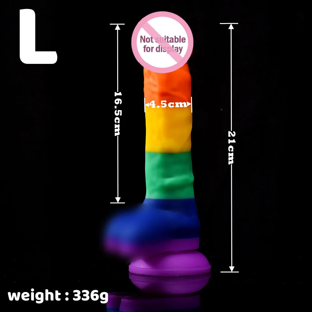 Colorful Simulation Dildo Liquid Silicone g-Spot Stimulation Penetration Anal Penis Dick Unisex Adult Sex Toy Masturbation Prop