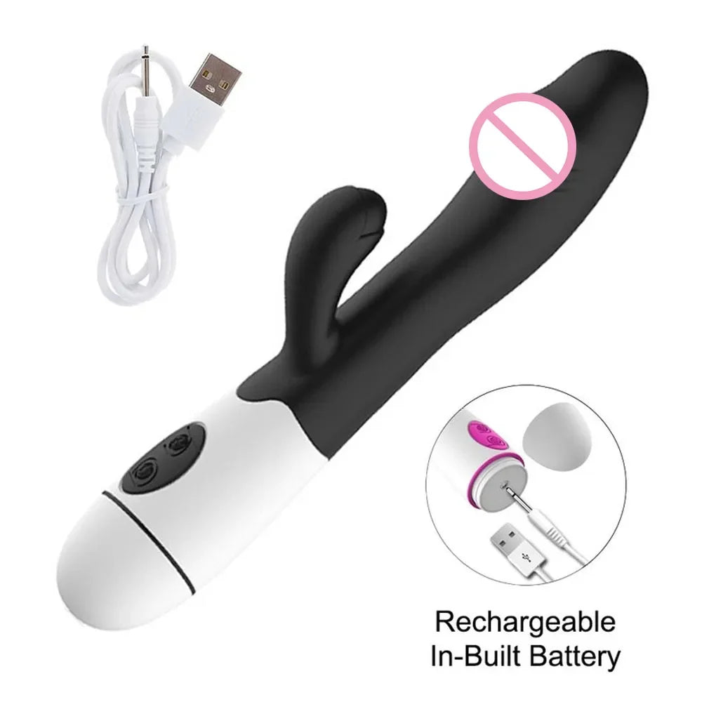 Rabbit Vibrator for Women Vagina G-Spot Nipple Clitoris Stimulator Thrusting Telescopic Rotating Dildo for Adult Sexy Toys 18+