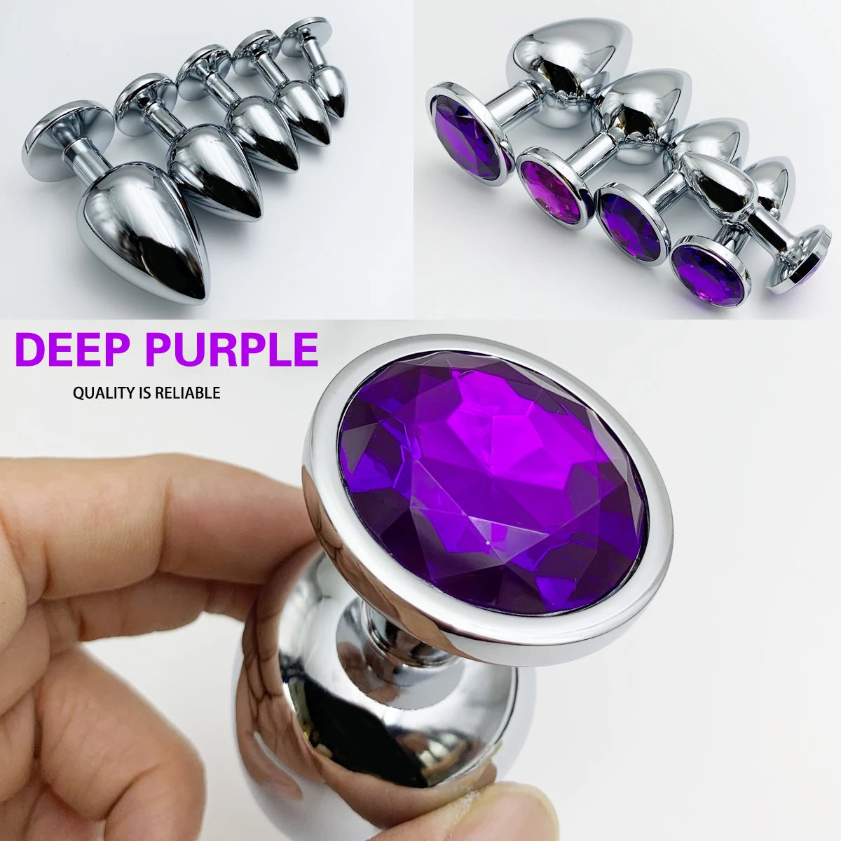 Metal Anal Plug Jewelry Base Beginner To Expert 5 Size Butt Plug,Adult Toys Tail Female/Male Dildos Sex Toys Couples Adults Game