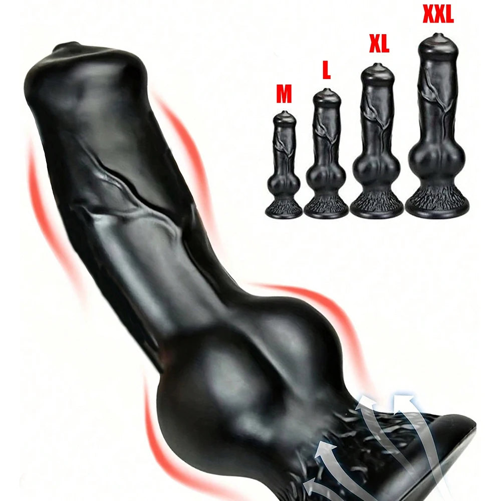 Realistic Huge Dog Dildo Anal Plug With Suction Cup Silicone Big Butt Plug Prostate Massager Adult Sex Toys for Men Women
