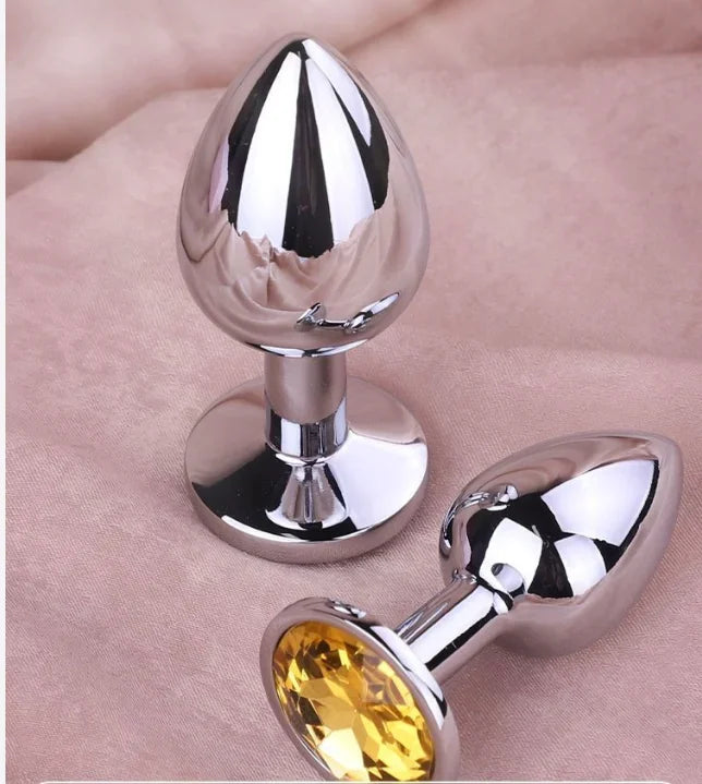 Manyjoy Diamond Stainless Steel Jeweled Anal Butt Plug Multicolors Buttplug Set Small Smooth Adult Insert Sex Toys for Men Women