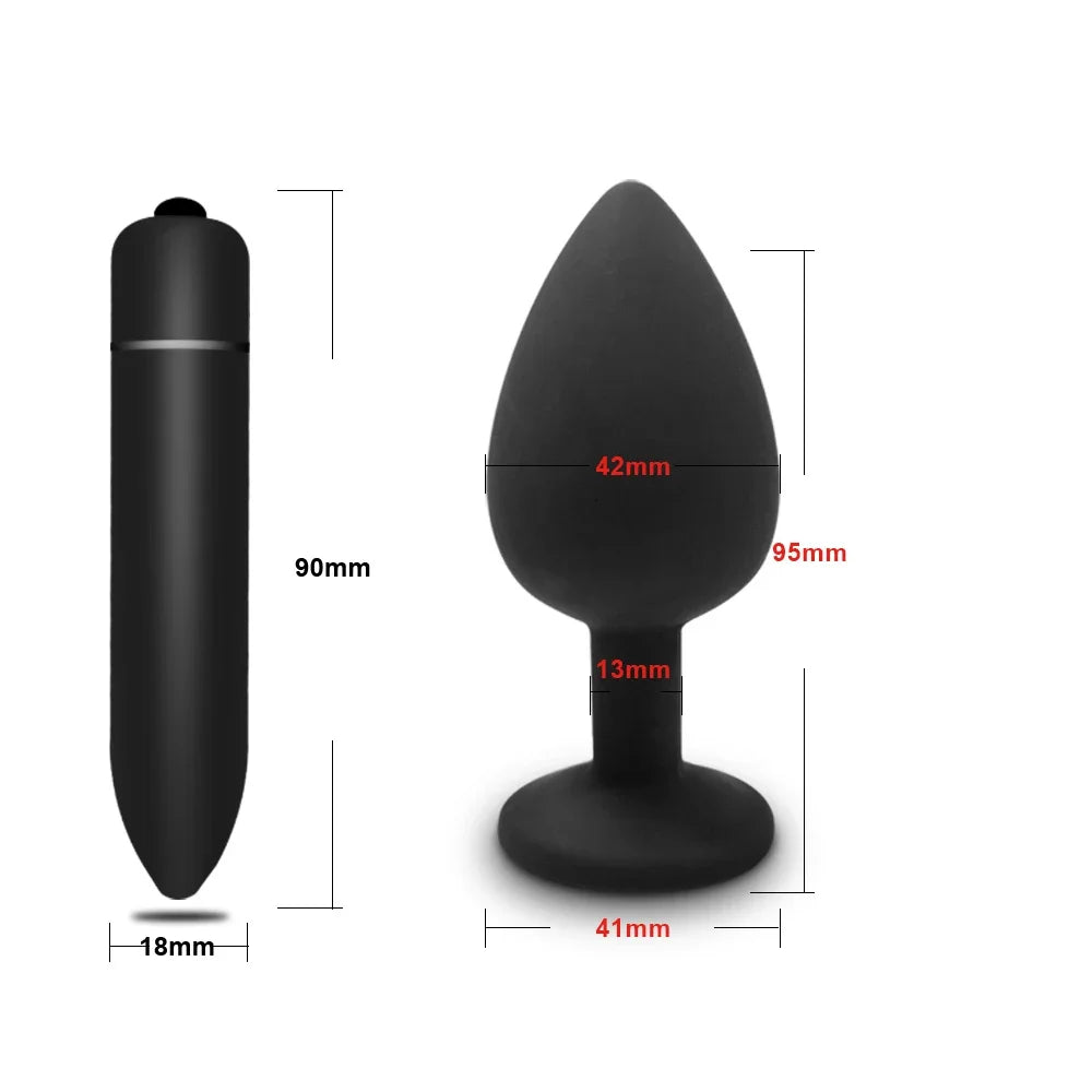 S/M/L Anal Plug Butt Vibrator Women/Men Soft Silicone Round Shaped Erotic Bullet Anal plug Bullet Gay Sex Toys for Adults