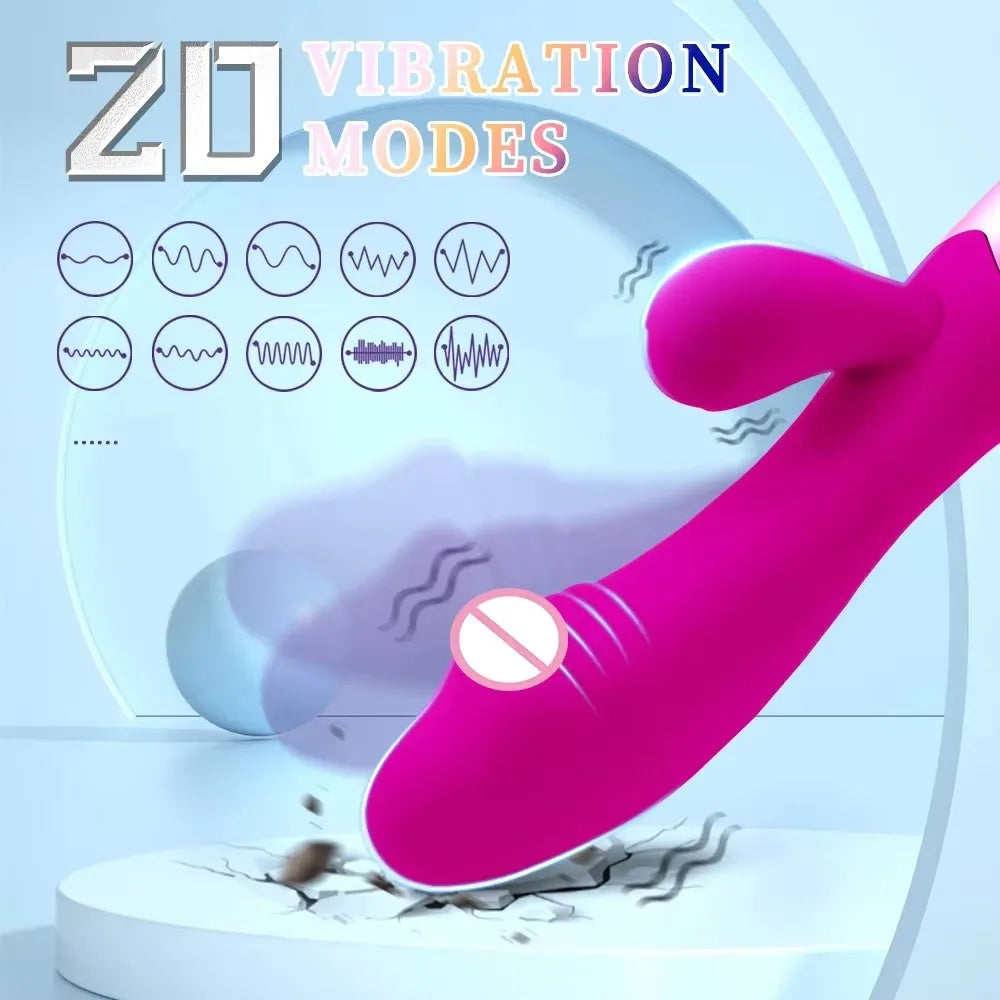 Rabbit Vibrator for Women Vagina G-Spot Nipple Clitoris Stimulator Thrusting Telescopic Rotating Dildo for Adult Sexy Toys 18+