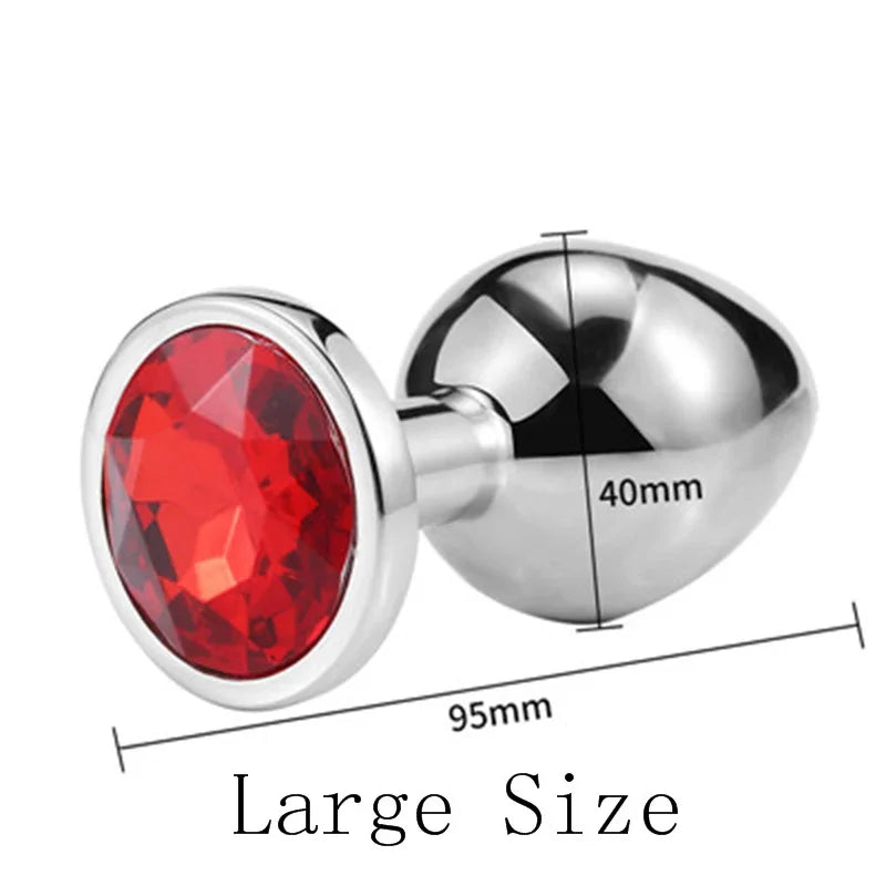 Manyjoy Diamond Stainless Steel Jeweled Anal Butt Plug Multicolors Buttplug Set Small Smooth Adult Insert Sex Toys for Men Women