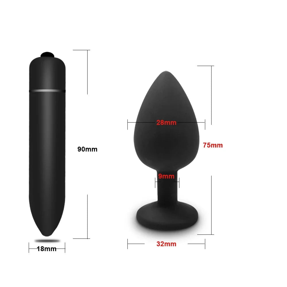 S/M/L Anal Plug Butt Vibrator Women/Men Soft Silicone Round Shaped Erotic Bullet Anal plug Bullet Gay Sex Toys for Adults