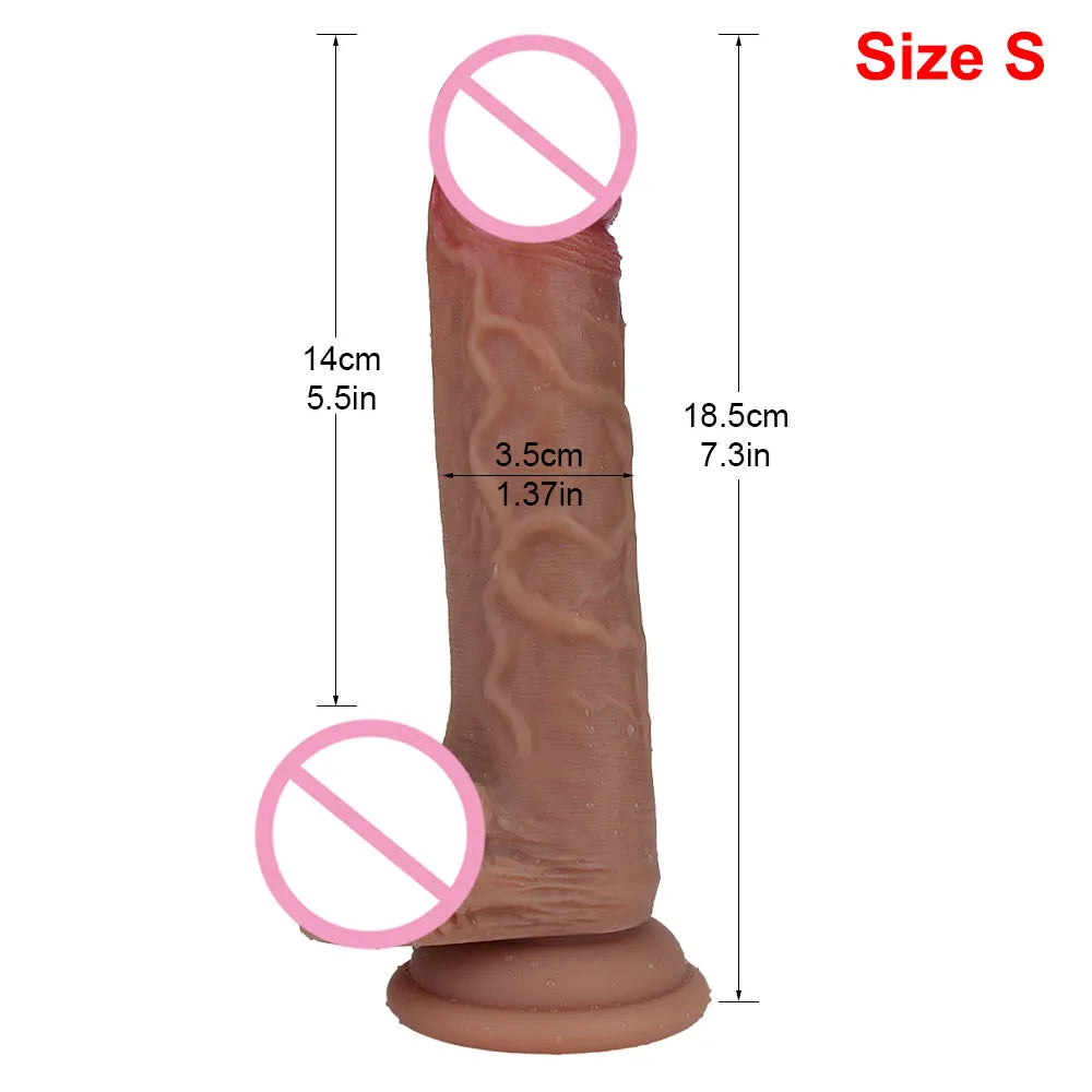 Skin Feeling Realistic Penis Soft Sexy Huge Dildo Female Masturbator Double-layer Silicone Suction Cup Dildos for Women Big Dick