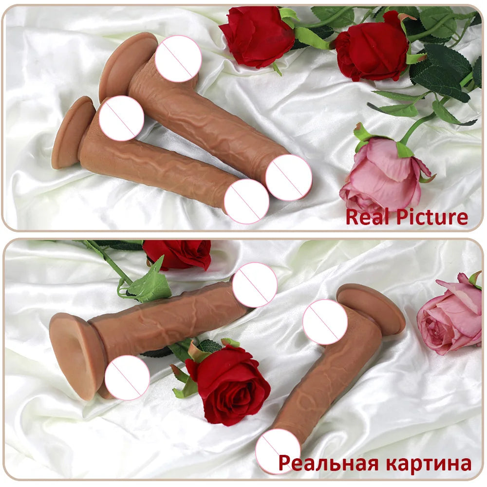 FLXUR Penis Realistic Dildo For Women Soft Flexible Suction Cup Female Masturbator Vagina Adult Erotic Sex Toy Product Cock