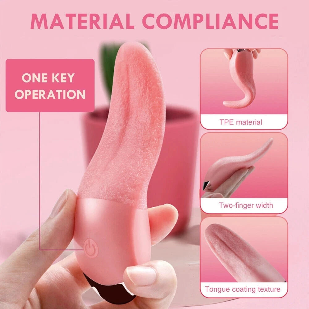 Mini vibrador realista para lamer la lengua, juguete sexual con calefacción para mujeres, estimulador de clítoris, punto G, pezón, masturbador femenino, juguetes sexuales