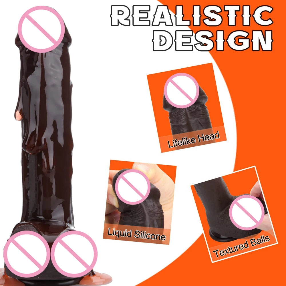 1pc Dildos With Suction Cup Easy Carry Realistic Dildo Silicone Waterproof Anal Butt Plug Fake Dick for Woman Erotic Sex Toy