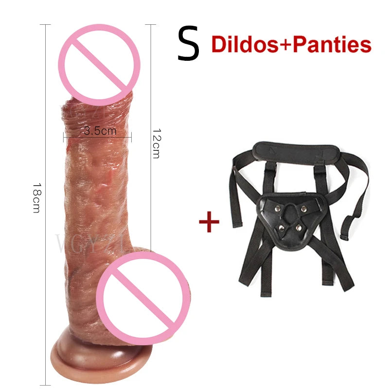 8.5in Realistic Penis for Women Foreskin Move Big Dick Huge Suction Cup Dildo Female Masturbator Adult Sex Toys Anal Stimulation
