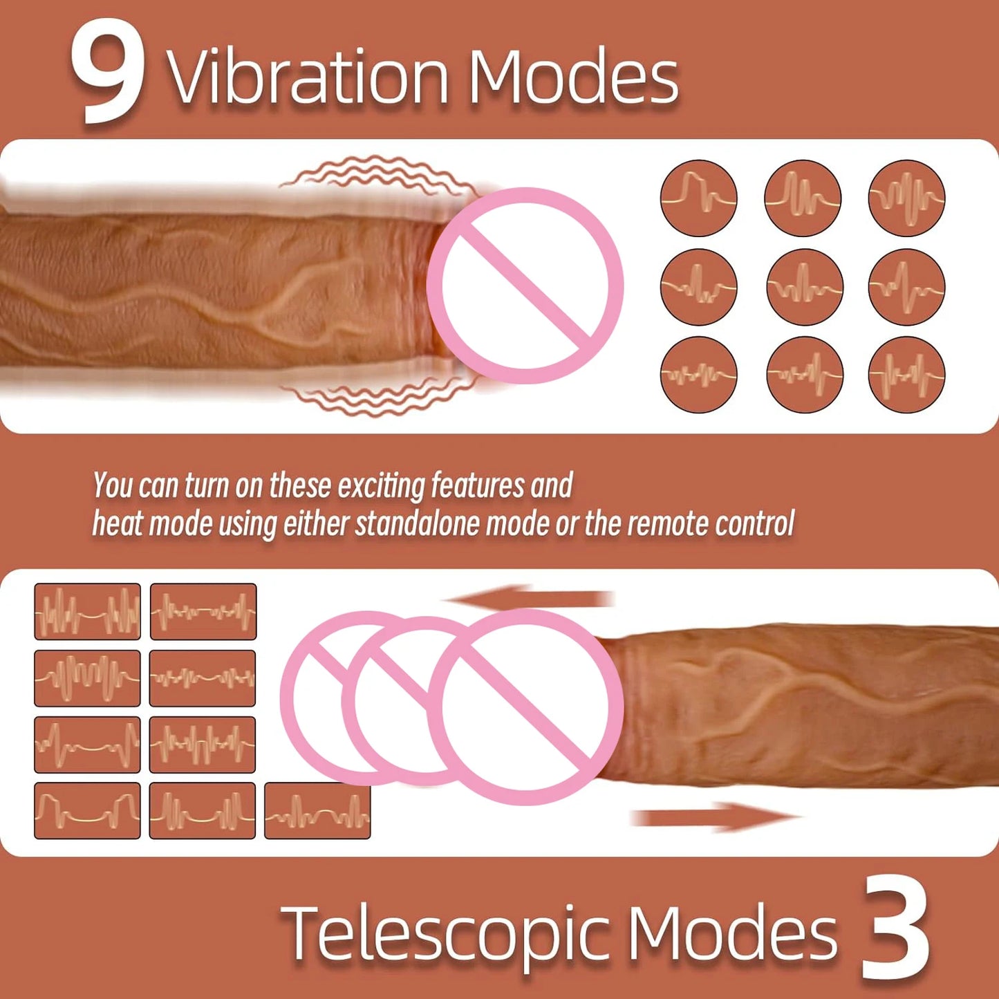 Thrusting Realistic Dildo Vibrator Anal Plug With Vibration Telescopic Dildos Female For Pleasure Suction Cup Sex Toys for Women