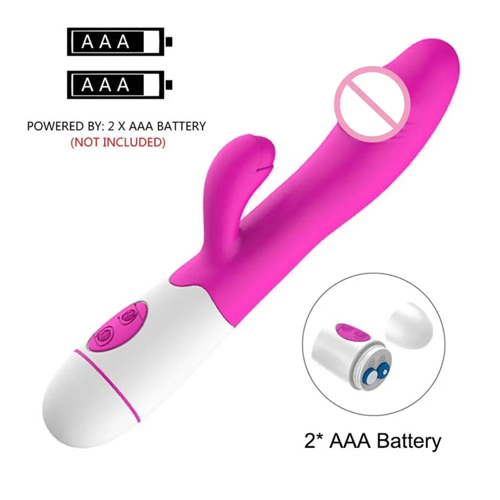 Rabbit Vibrator for Women Vagina G-Spot Nipple Clitoris Stimulator Thrusting Telescopic Rotating Dildo for Adult Sexy Toys 18+