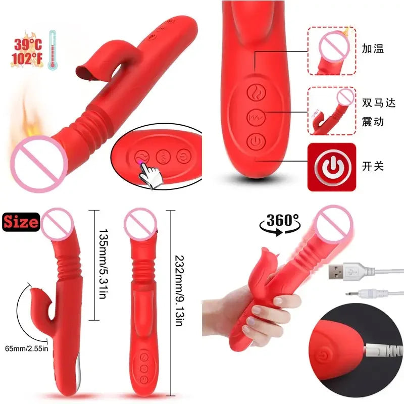 Vaginette Vibrador Varita Para Mujeres Pecho Primer Juguete Lamer Pecho Masturbación Sencilla Masturbación Mujer Sexy Cosplay Hombres