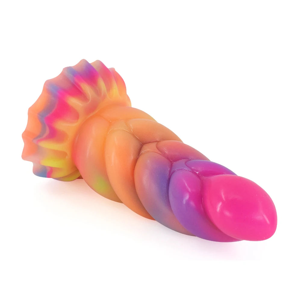 FAAK Glowing In Dark Butt Plug Silicone Curve Anal Beads Sex Toys With Suction Cup Luminous Dildo G-spot Stimulate Masturbator