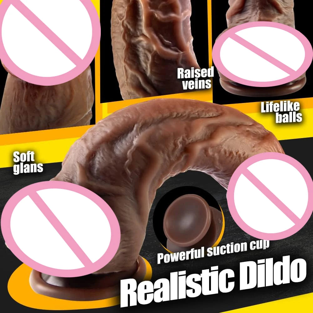 Realistic Dildos Big Penis Anal Plug Butt Suction Cup Soft Silicone Testicles Dildo Anal Vaginal Stimulatio Sex Toys for Women