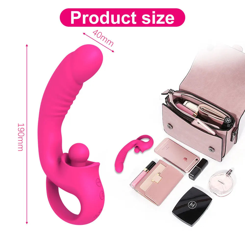 Dildo Vibrator For Women Tongue Vibro Licking Machine Clitoris Stimulator G-Spot Wand Female Clit Sucker Masturbator Sex Toys