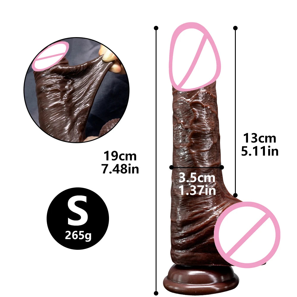 8.5in Realistic Penis for Women Foreskin Move Big Dick Huge Suction Cup Dildo Female Masturbator Adult Sex Toys Anal Stimulation