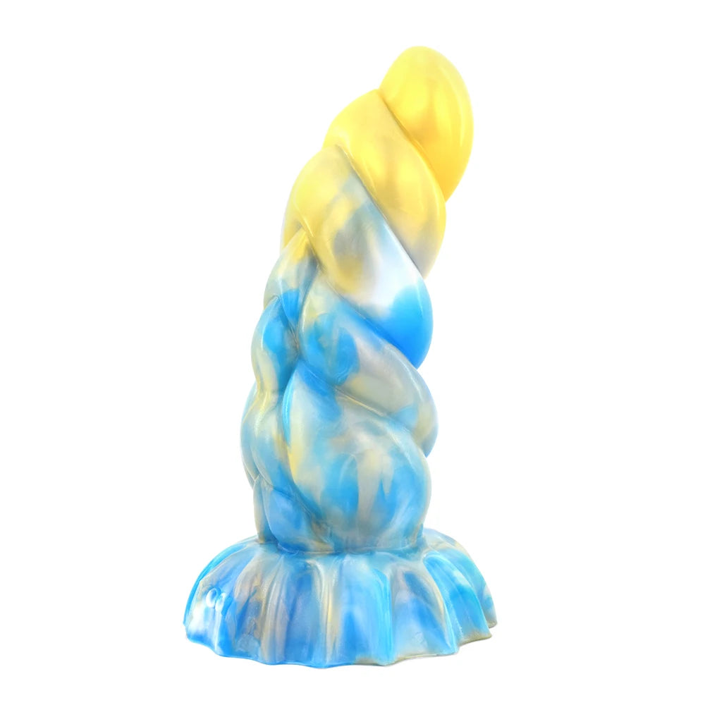 FAAK Glowing In Dark Butt Plug Silicone Curve Anal Beads Sex Toys With Suction Cup Luminous Dildo G-spot Stimulate Masturbator