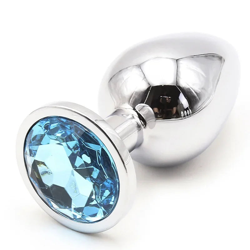 Manyjoy Diamond Stainless Steel Jeweled Anal Butt Plug Multicolors Buttplug Set Small Smooth Adult Insert Sex Toys for Men Women