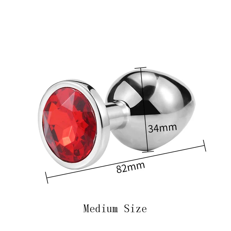 Manyjoy Diamond Stainless Steel Jeweled Anal Butt Plug Multicolors Buttplug Set Small Smooth Adult Insert Sex Toys for Men Women