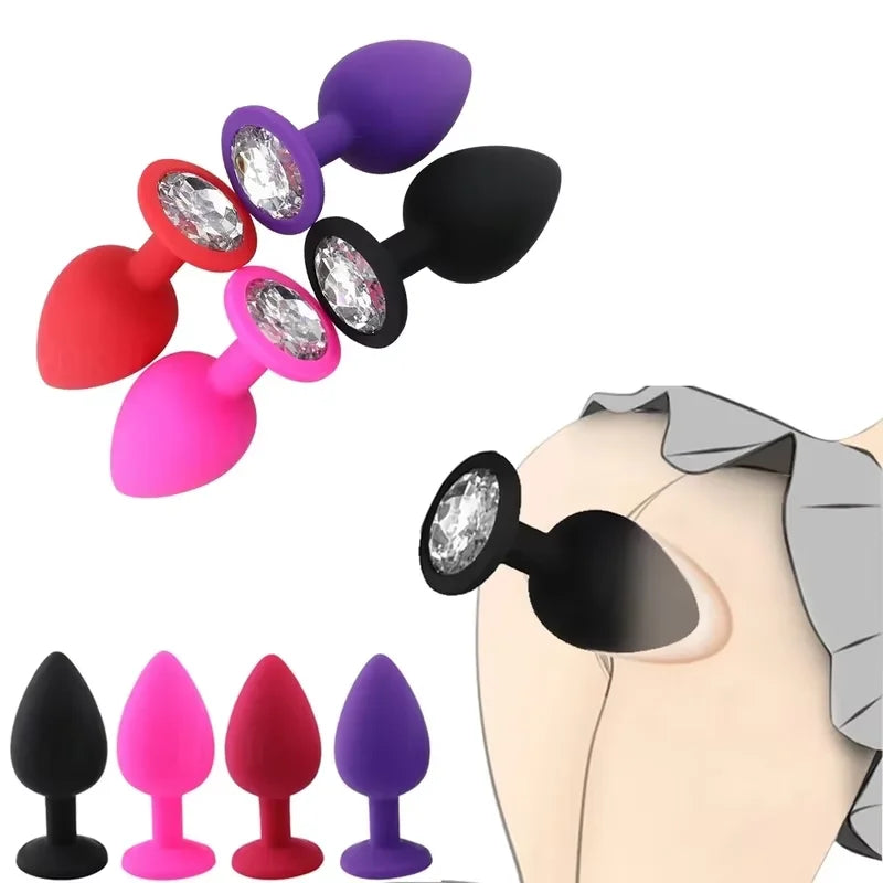 S/M/L Anal Plug Butt Vibrator Women/Men Soft Silicone Round Shaped Erotic Bullet Anal plug Bullet Gay Sex Toys for Adults