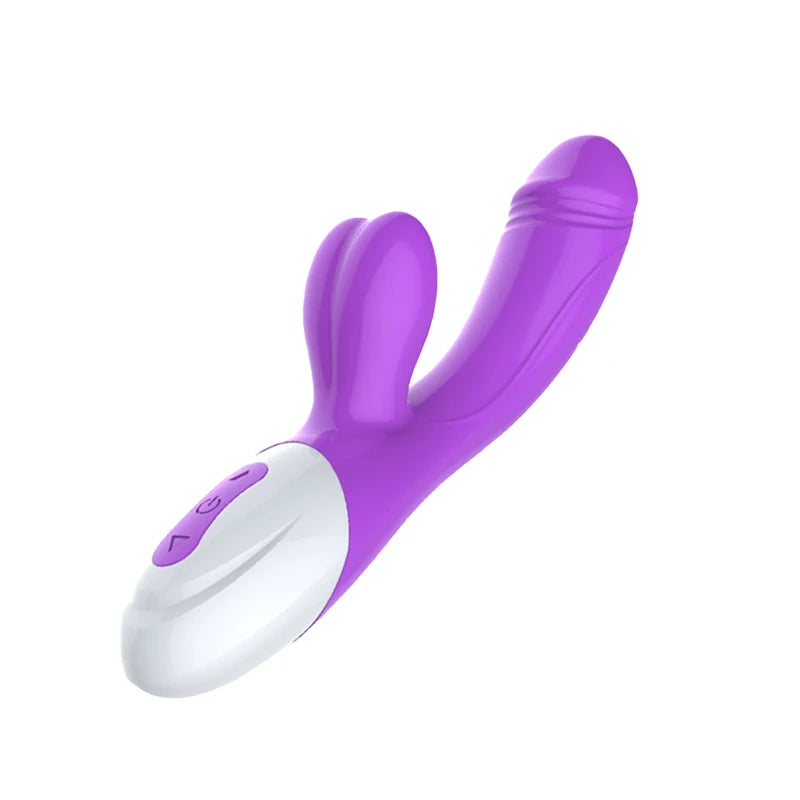 Consolador conejo que empuja el punto G, vibrador vaginal, estimulador del clítoris para mujeres, masturbación, juguetes sexuales de doble vibración para adultos 18