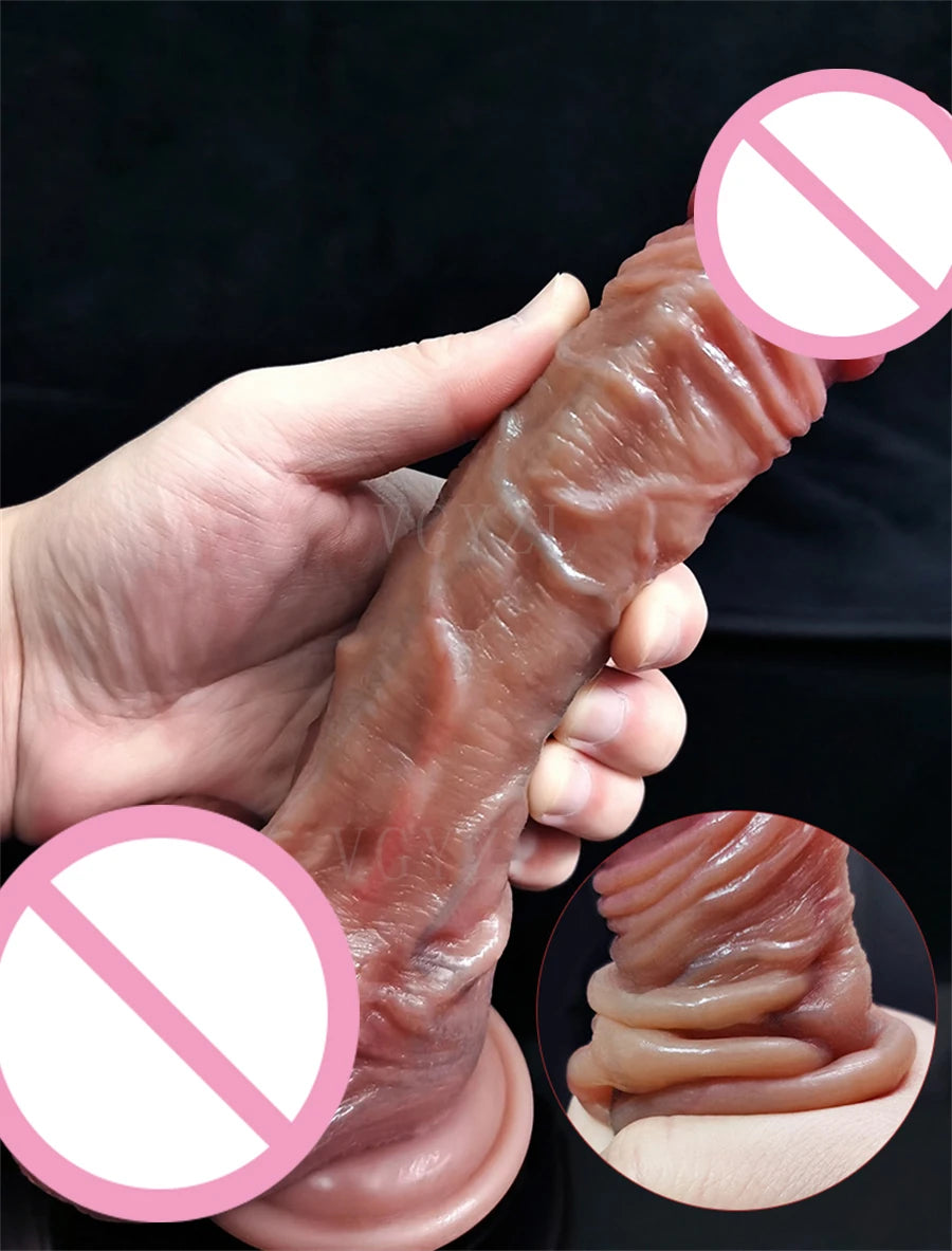8.5in Realistic Penis for Women Foreskin Move Big Dick Huge Suction Cup Dildo Female Masturbator Adult Sex Toys Anal Stimulation