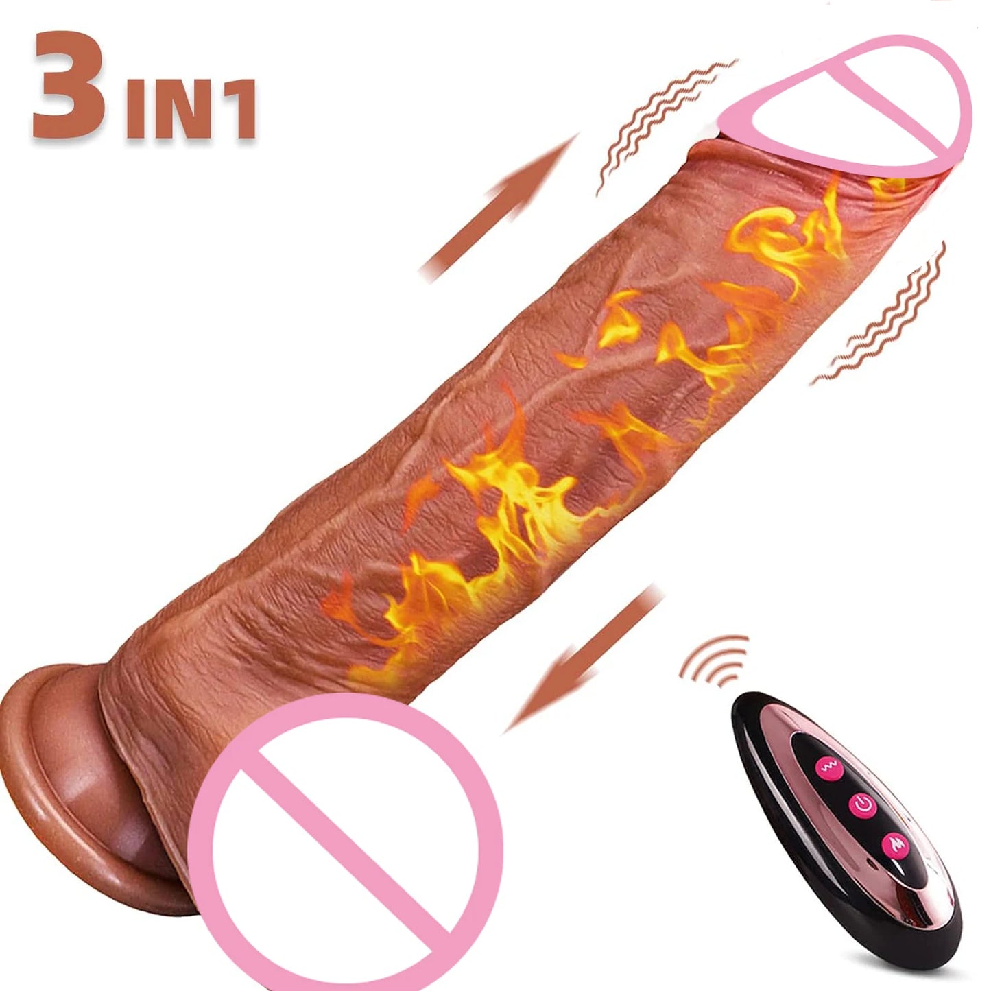 Thrusting Realistic Dildo Vibrator Anal Plug With Vibration Telescopic Dildos Female For Pleasure Suction Cup Sex Toys for Women
