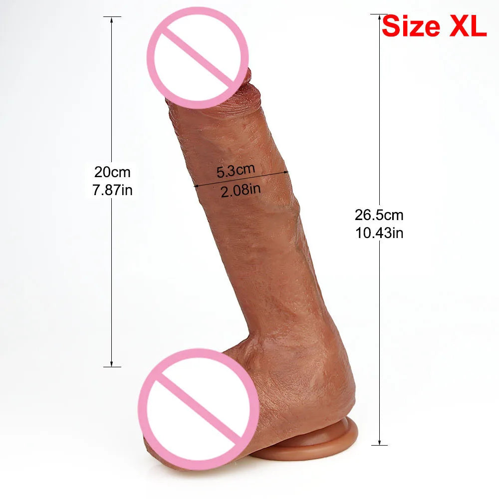 Skin Feeling Realistic Penis Soft Sexy Huge Dildo Female Masturbator Double-layer Silicone Suction Cup Dildos for Women Big Dick