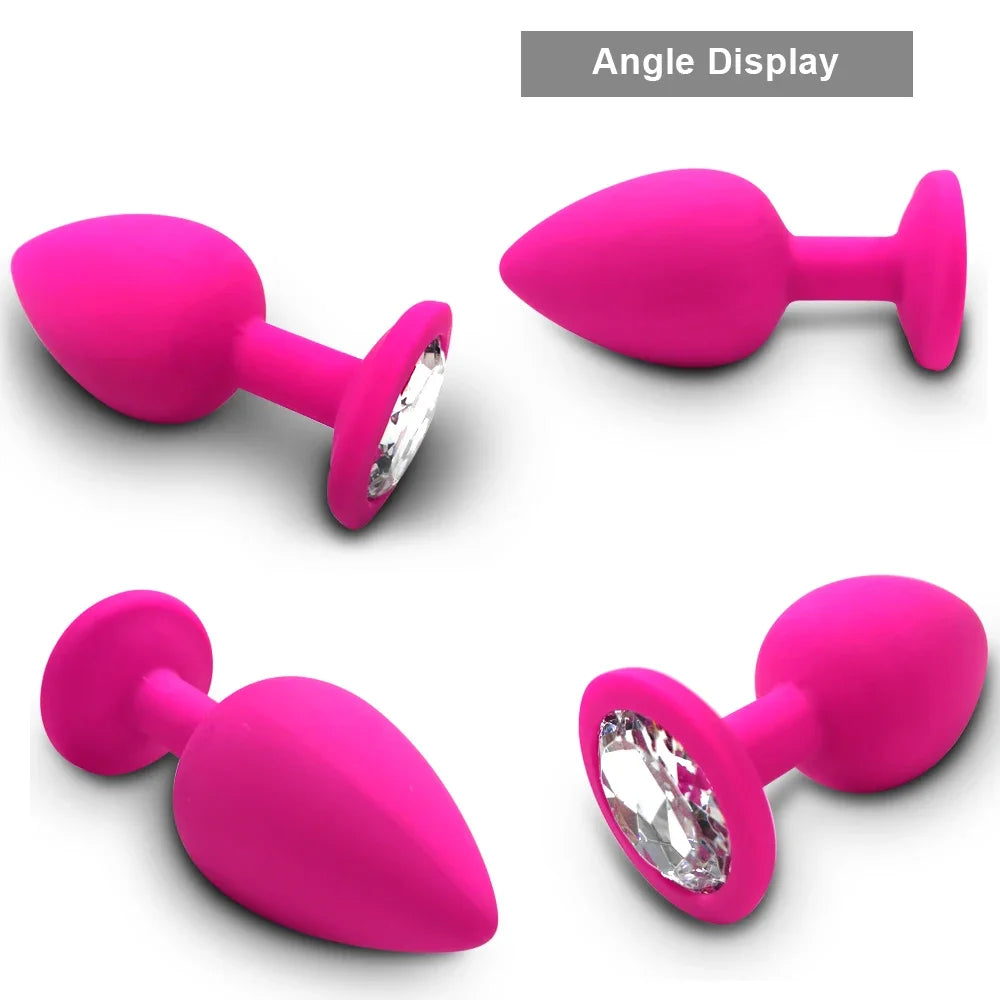 S/M/L Anal Plug Butt Vibrator Women/Men Soft Silicone Round Shaped Erotic Bullet Anal plug Bullet Gay Sex Toys for Adults