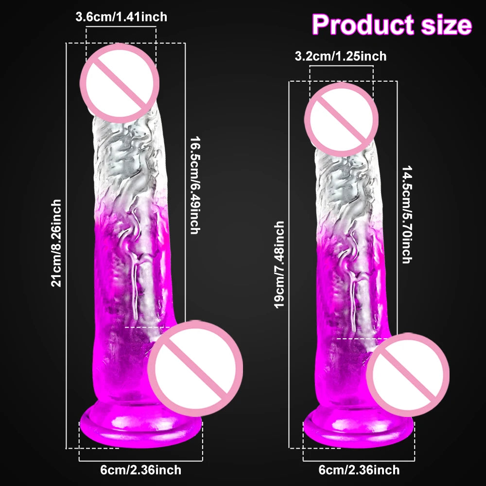 Multi Size Transport Dildo for Women Silicone Realistic Fake Dick Female Masturbator with Suction Cup Dildo Sex Toy for Women