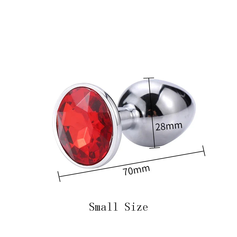 Manyjoy Diamond Stainless Steel Jeweled Anal Butt Plug Multicolors Buttplug Set Small Smooth Adult Insert Sex Toys for Men Women